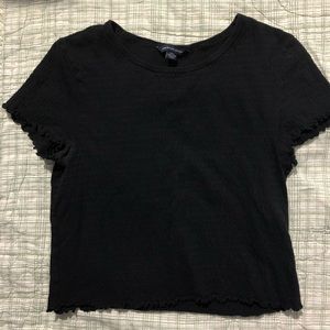 American Eagle black ruffle top